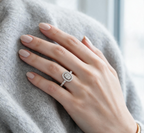 White/Yellow/Rose Gold 14k Engagement Ring Natural Diamonds 0.44ct- L&A Eternal Mirage