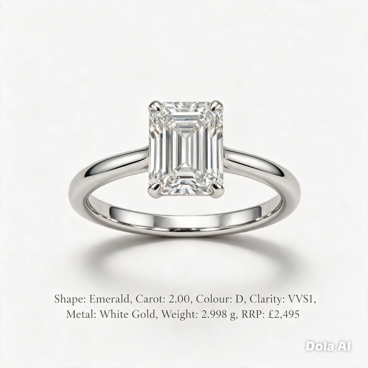 Emerald Cut Lab-Grown Diamond Solitaire Ring in 14K Gold (D/VS1, IGI Certified)