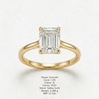 Emerald Cut Lab-Grown Diamond Solitaire Ring in 14K Gold (D/VS1, IGI Certified)