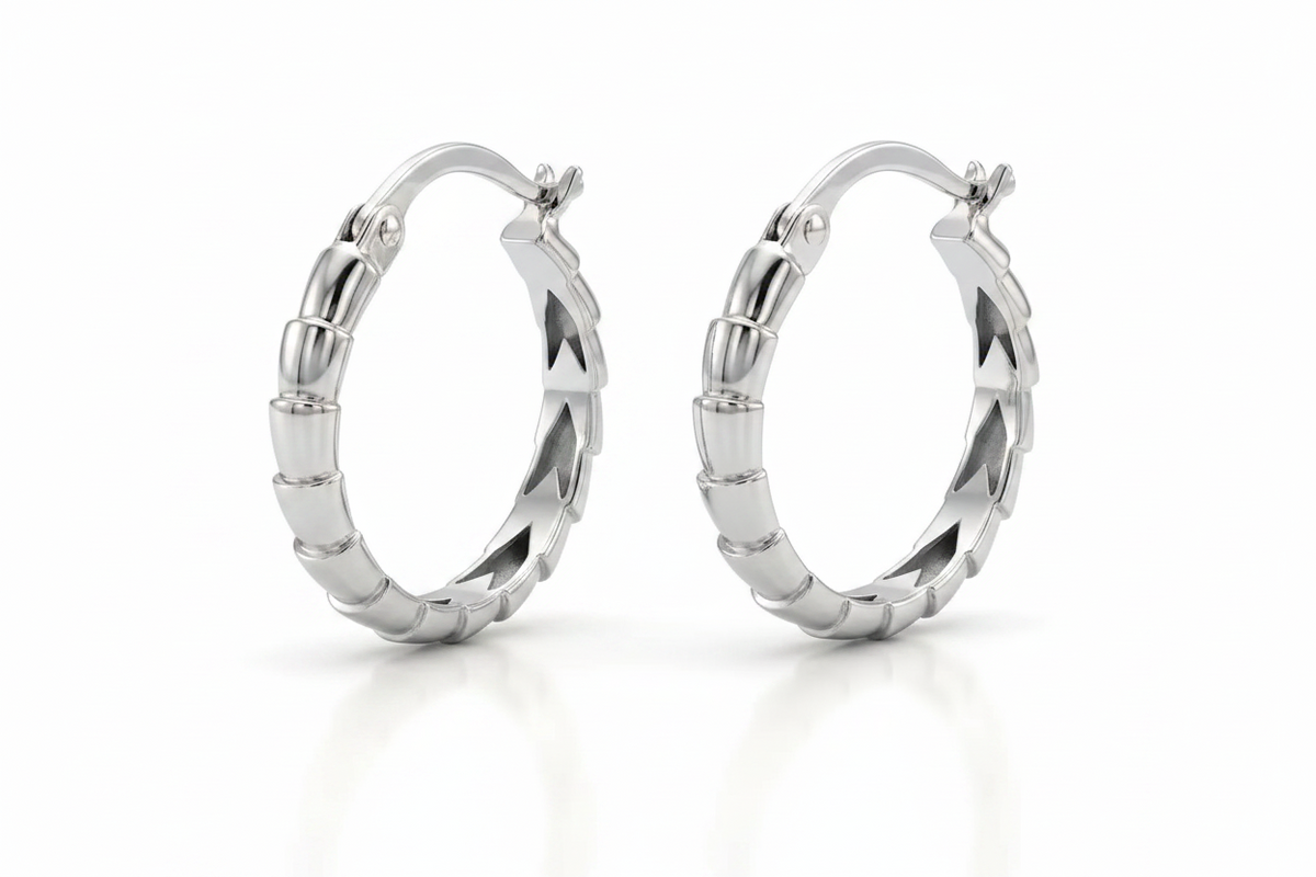 L&A Bamboo Hoop Earrings– 14ct/18ct  Gold