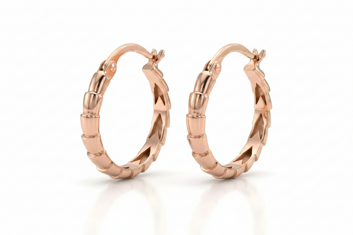 L&A Bamboo Hoop Earrings– 14ct/18ct  Gold