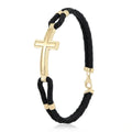 14ct/14K Gold Detail Bracelet – Sleek Cross Braided