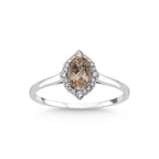 L&A Peach Blossom, Natural Diamond & Morganite Gemstone Ring 14k Gold