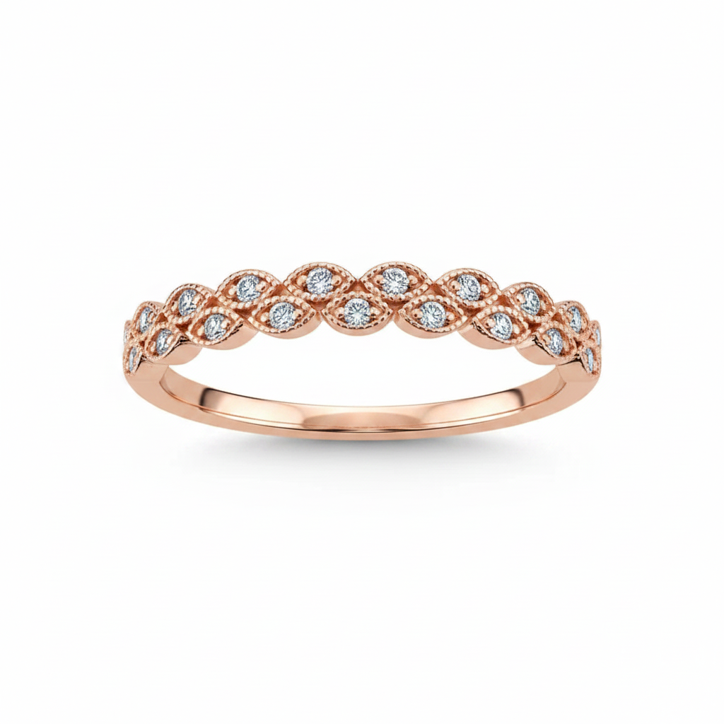 14k  Engagement Ring Natural Diamonds - L&A Ripple of Light Diamond Ring