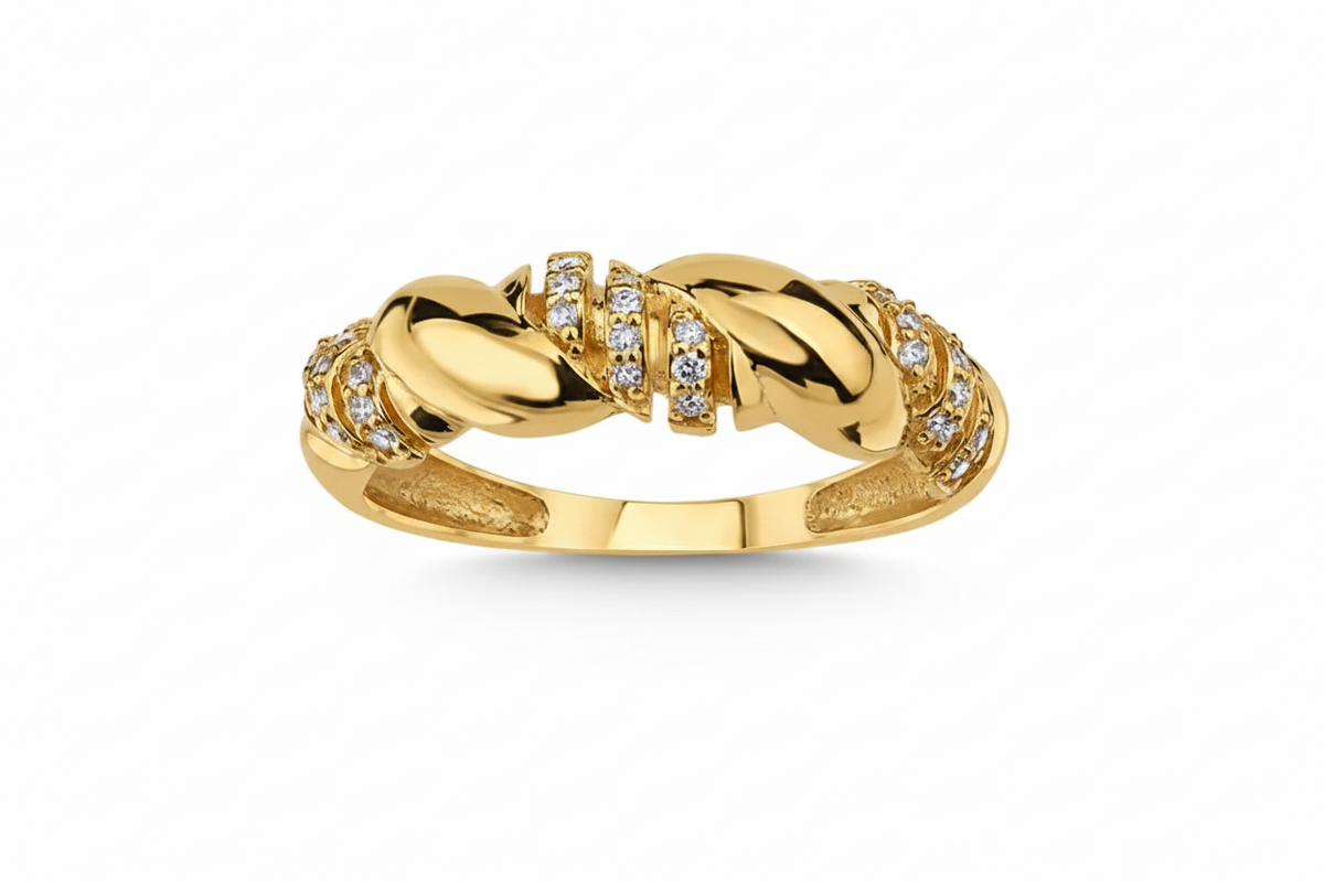 White, Yellow, Rose Gold 14k with Natural Diamond Ring – L&A Vortex Aura