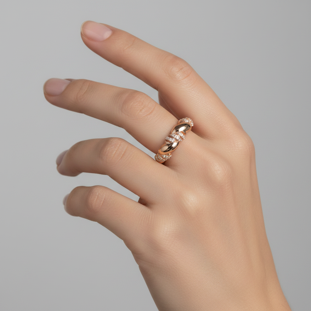 White, Yellow, Rose Gold 14k with Natural Diamond Ring – L&A Vortex Aura