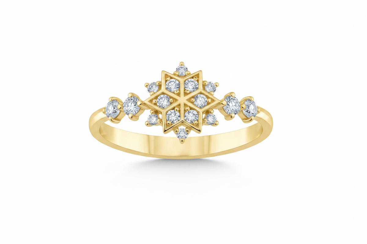 L&A Frost Aura Natural Diamond Ring 14k Gold