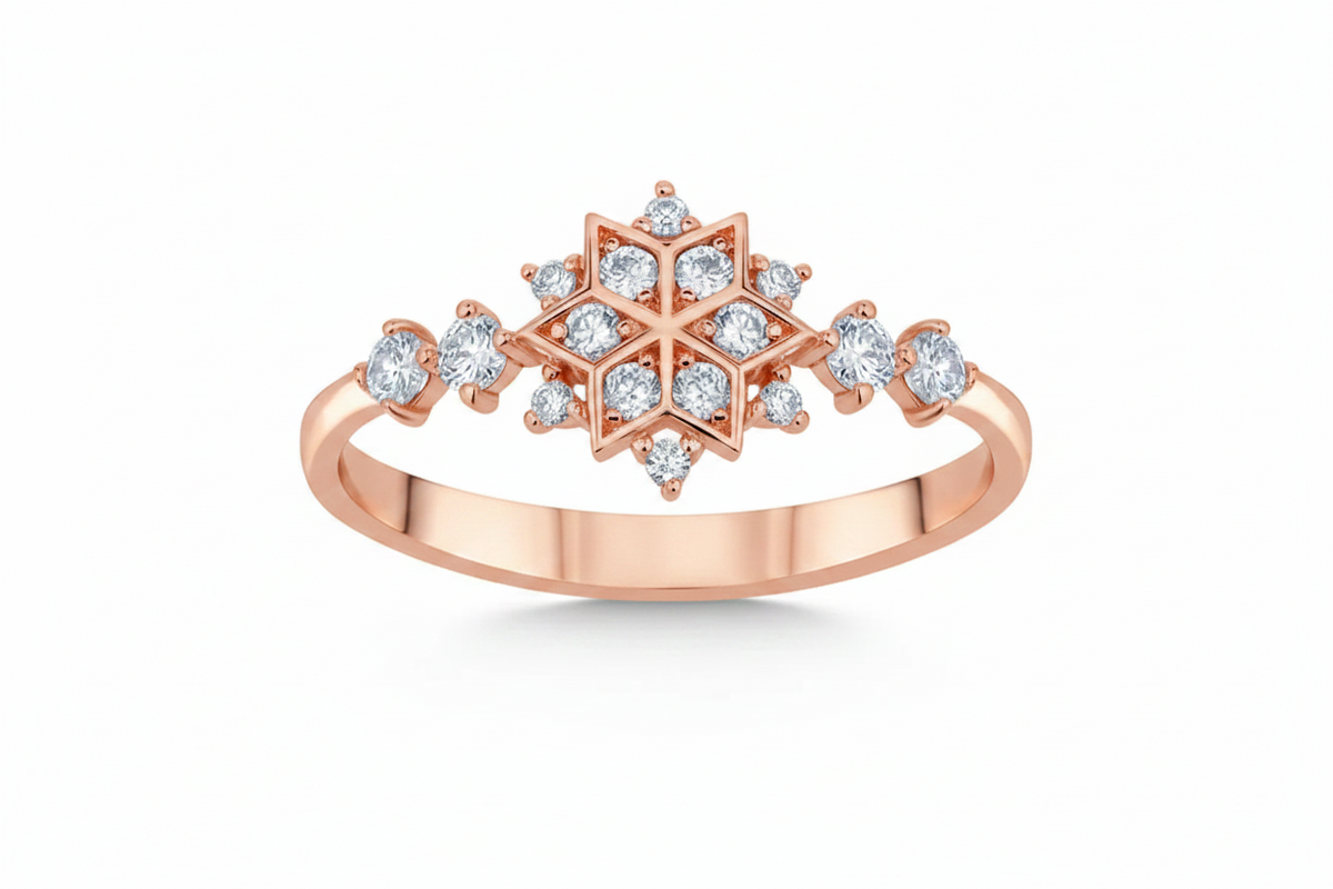 L&A Frost Aura Natural Diamond Ring 14k Gold