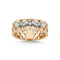 L&A Lattice Crown 14K Gold  Diamond Band Ring