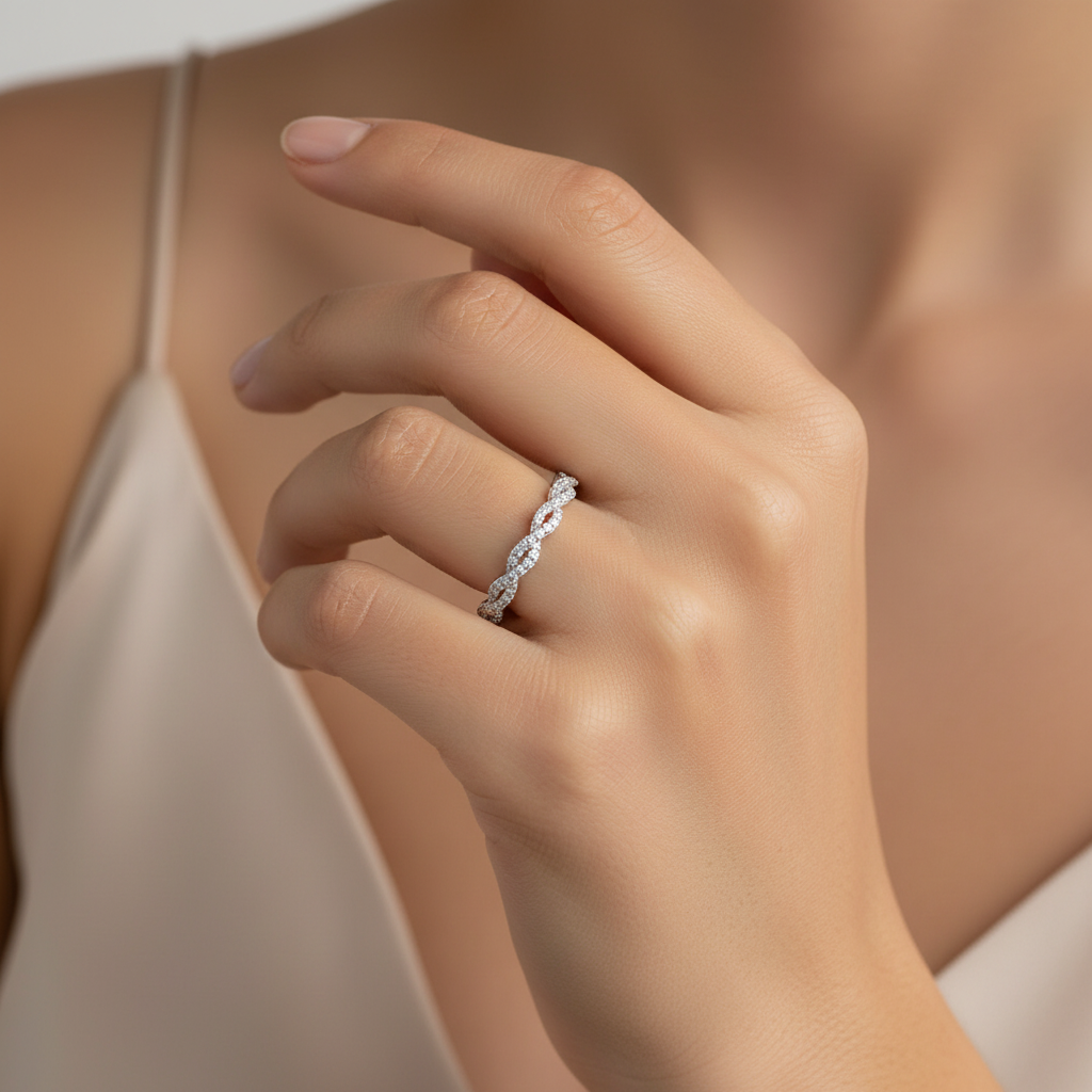 L&A Twisted Mirage Natural Diamond Ring 14k Gold