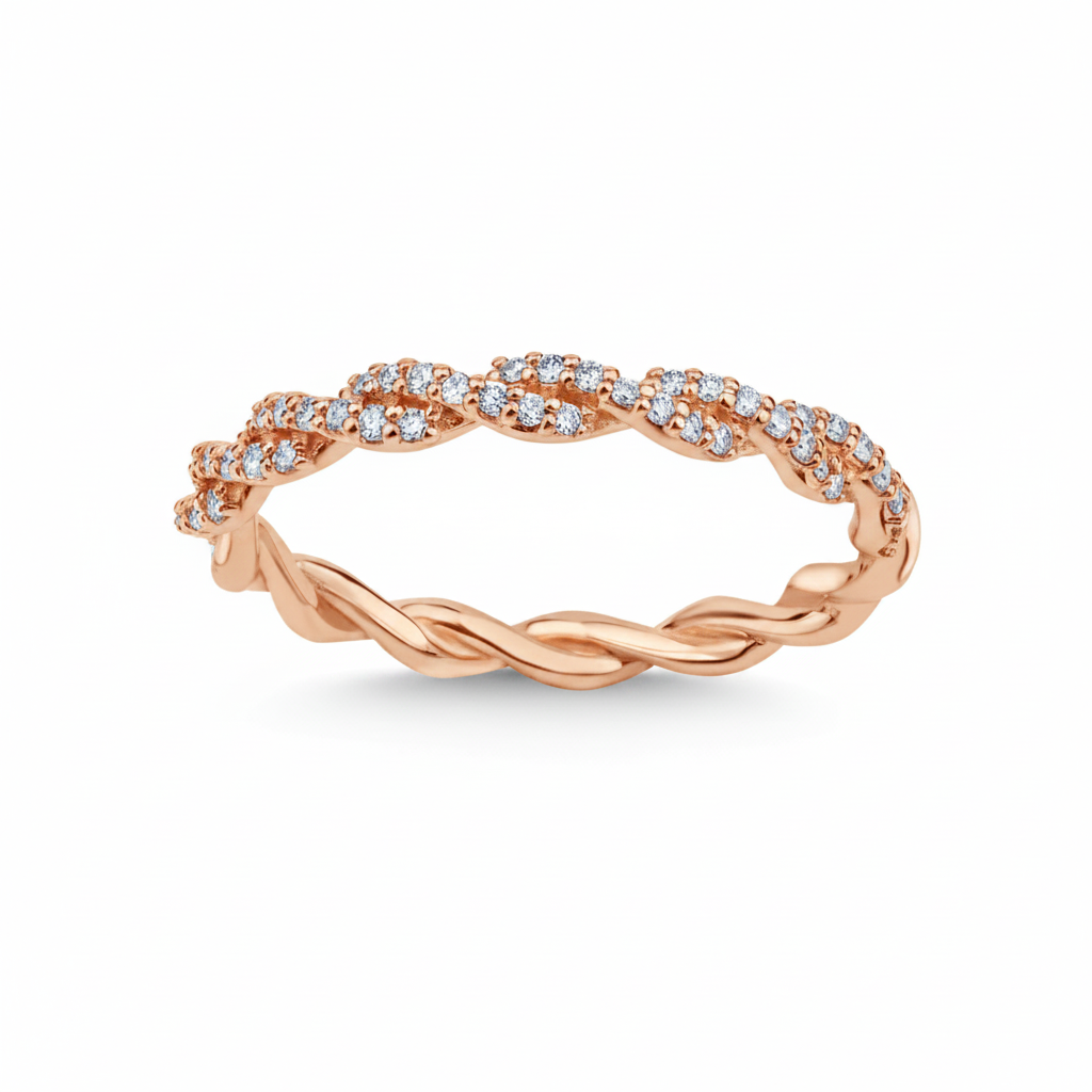 L&A Twisted Mirage Natural Diamond Ring 14k Gold