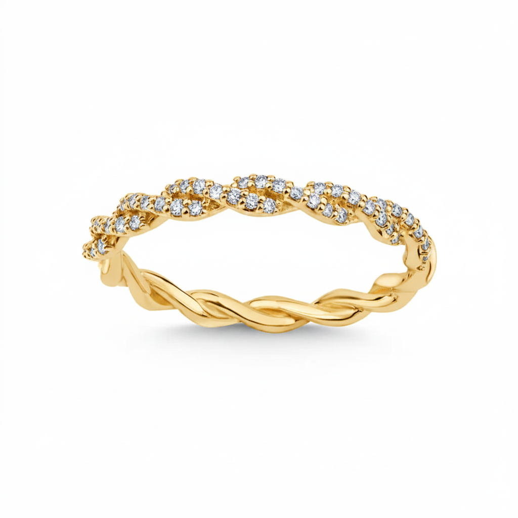 L&A Twisted Mirage Natural Diamond Ring 14k Gold