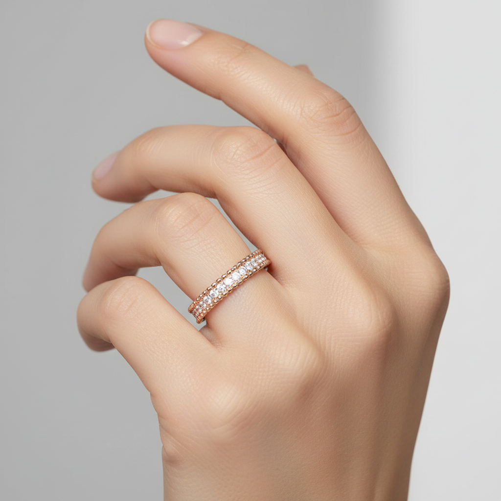 L&A Delicate Aura Natural Diamond Band 14k Gold
