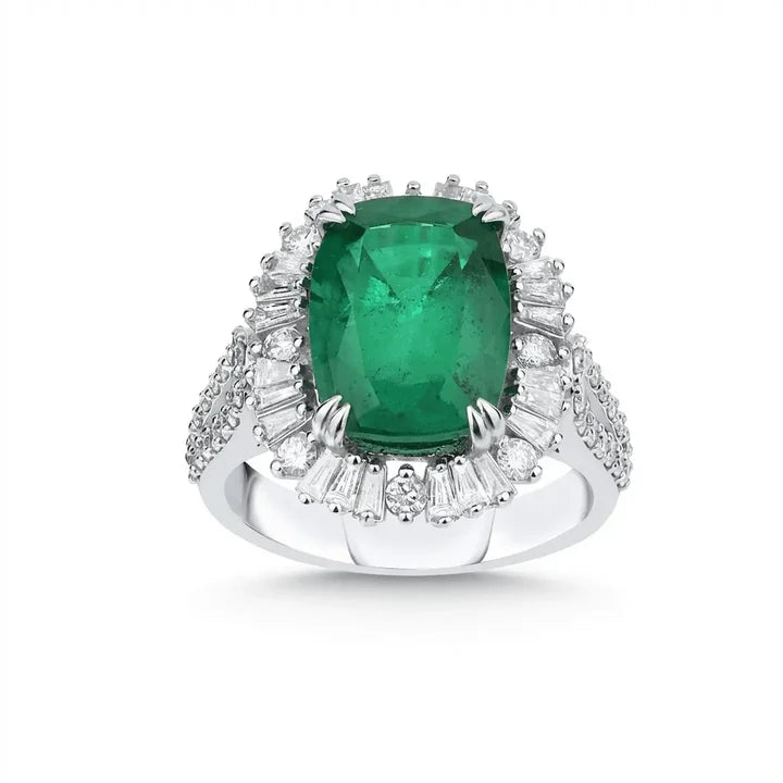L&A Emerald Empress Diamond Statement Ring