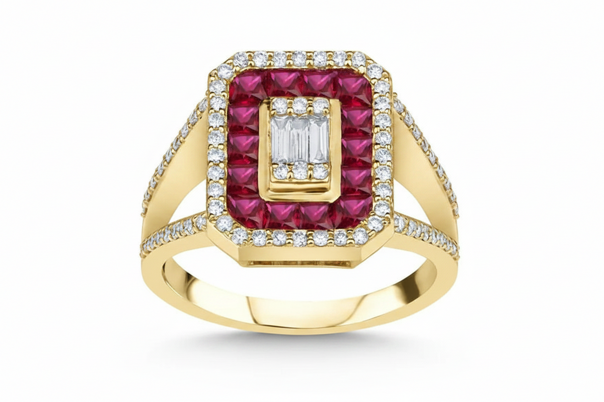 14k  Engagement Ring  - L&A Ruby Empress