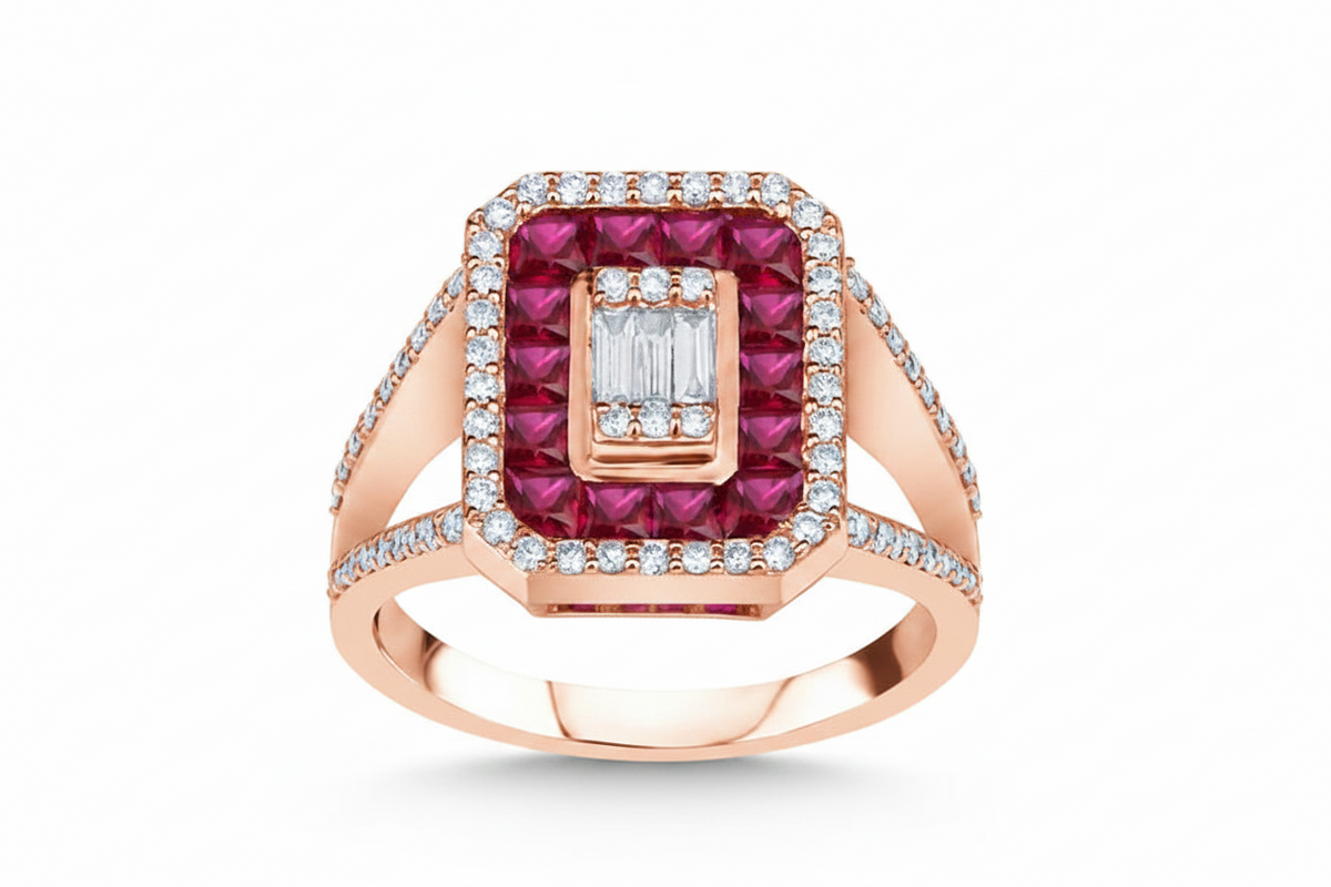 14k  Engagement Ring  - L&A Ruby Empress