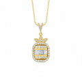 L&A Pineapple Halo Pendant 14K Gold