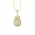 L&A Pineapple Halo Pendant 14K Gold