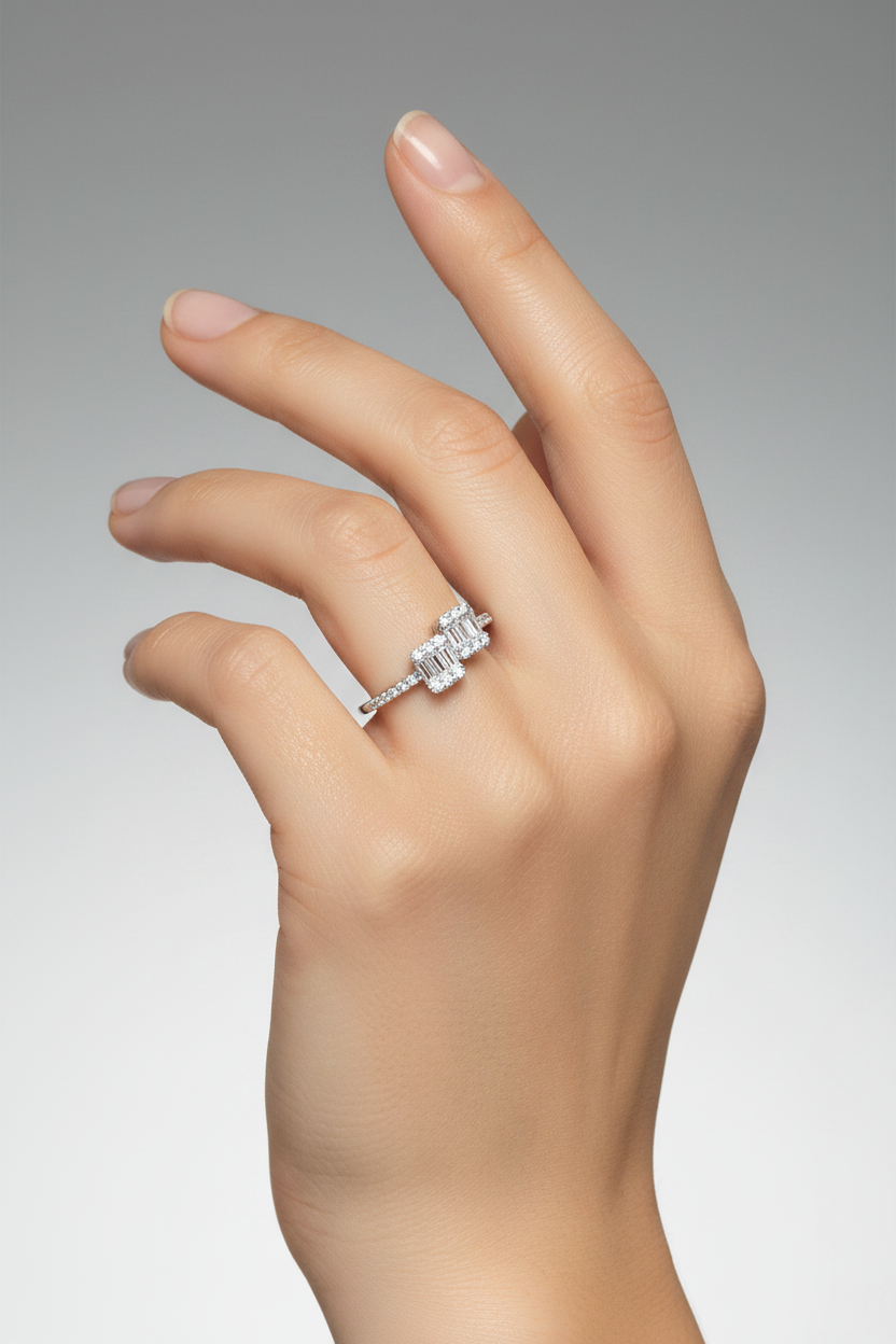 14k  Engagement Ring Natural Diamonds - L&A Duet Mirage Diamond Ring