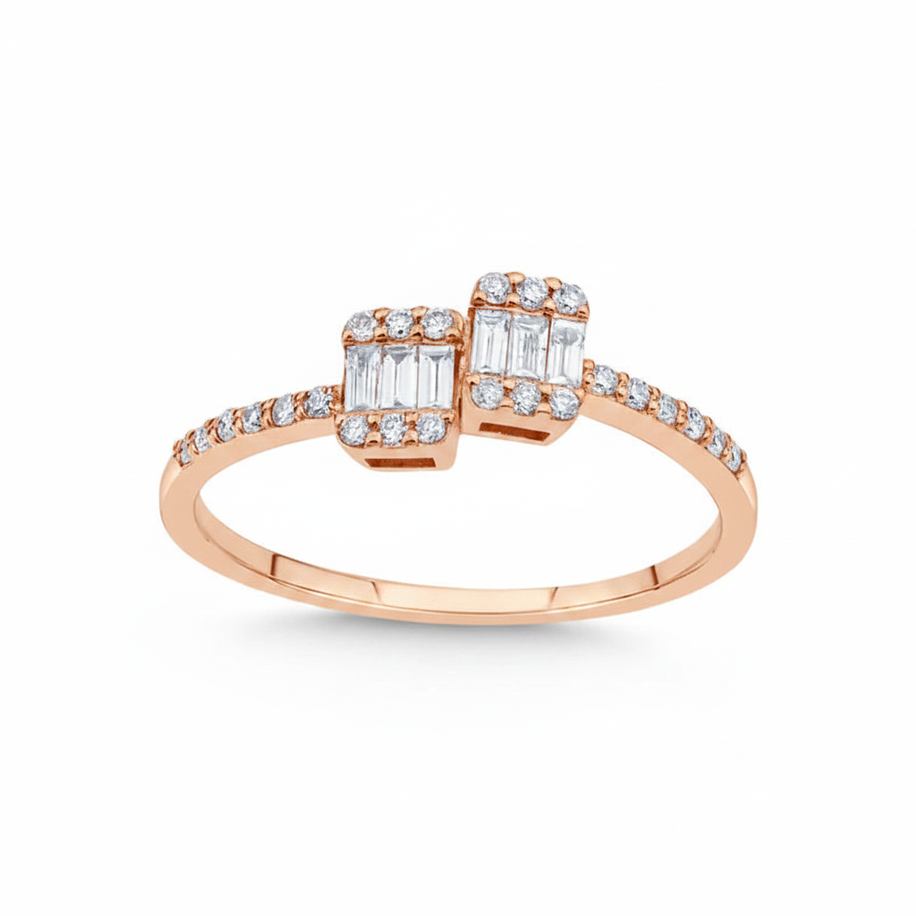 14k  Engagement Ring Natural Diamonds - L&A Duet Mirage Diamond Ring