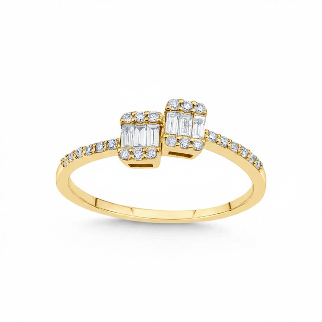 14k  Engagement Ring Natural Diamonds - L&A Duet Mirage Diamond Ring