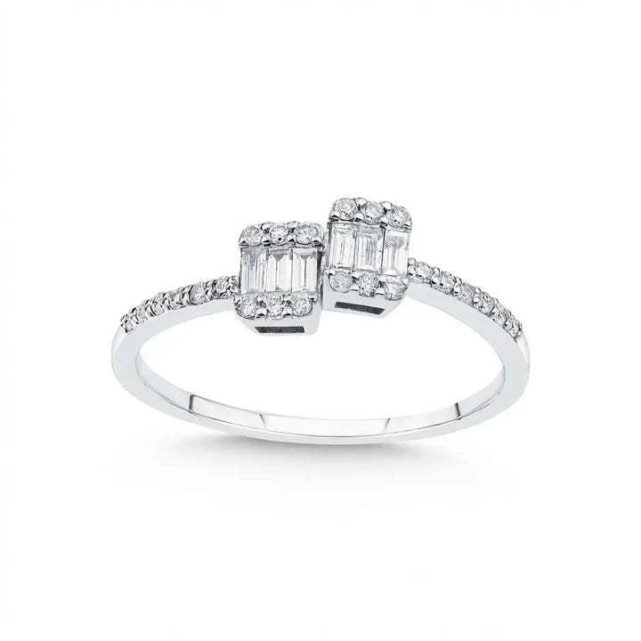 14k  Engagement Ring Natural Diamonds - L&A Duet Mirage Diamond Ring