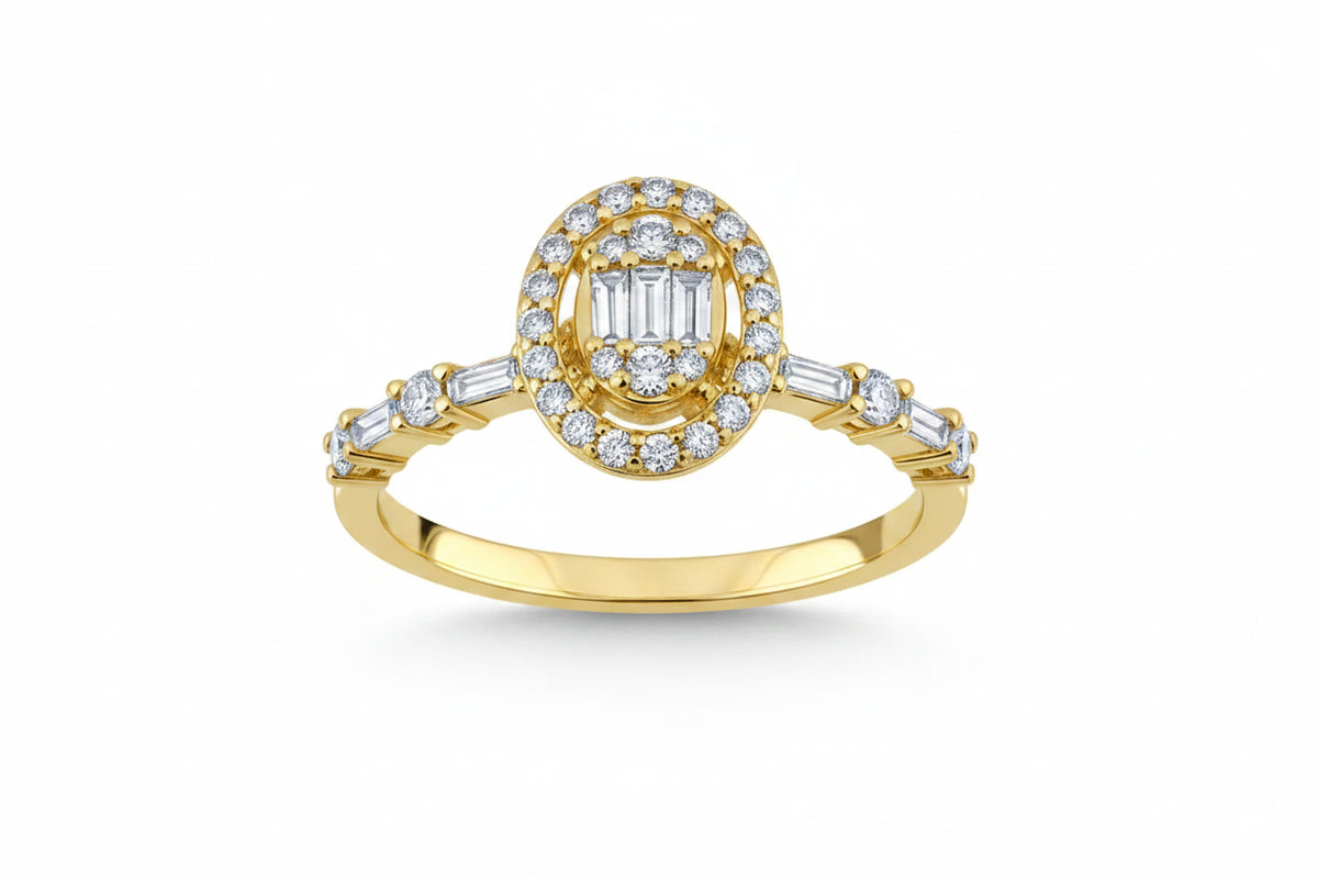 White/Yellow/Rose Gold 14k Engagement Ring Natural Diamonds 0.44ct- L&A Eternal Mirage
