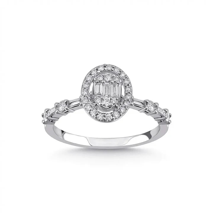White/Yellow/Rose Gold 14k Engagement Ring Natural Diamonds 0.44ct- L&A Eternal Mirage