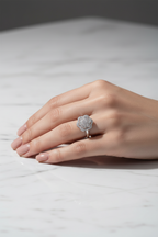 14k  Engagement Ring Natural Diamonds -L&A Fleur Mirage