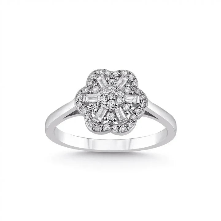 14k  Engagement Ring Natural Diamonds -L&A Fleur Mirage