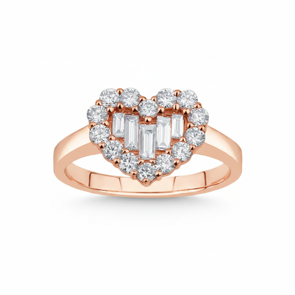 White/Yellow/Rose Gold 14k  Engagement Ring Natural Diamonds -L&A Amour Mirage Diamond Ring