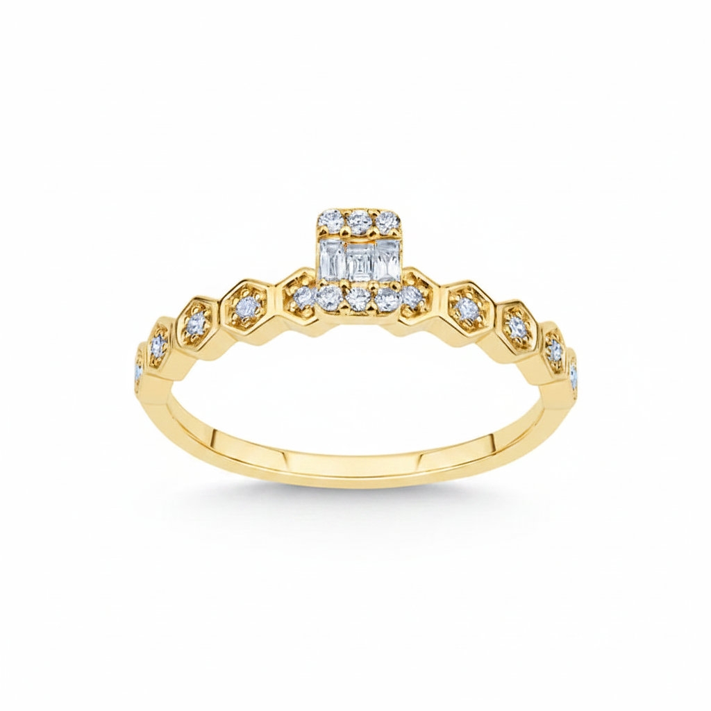 White/Rose/Yellow 14k Gold Natural Diamond Ring 0.18ct – L&A Imperial Prism