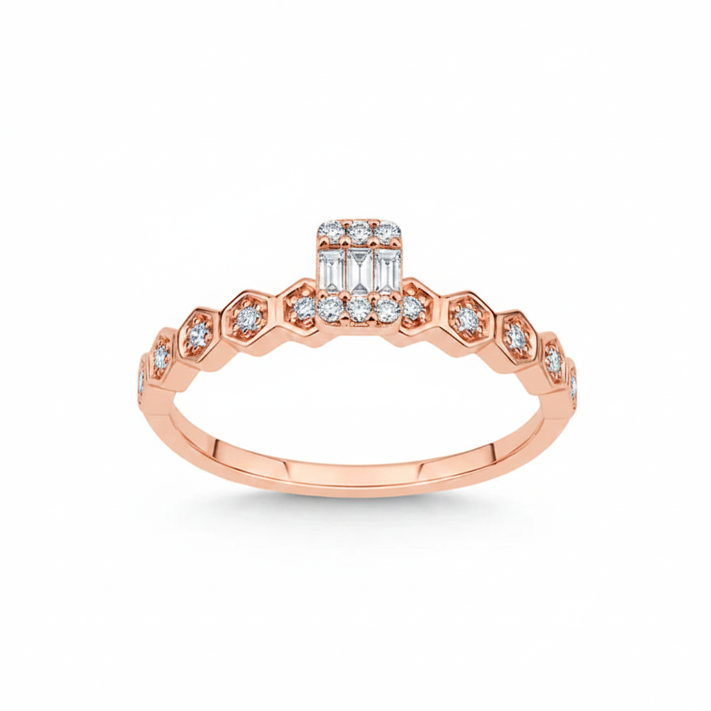 White/Rose/Yellow 14k Gold Natural Diamond Ring 0.18ct – L&A Imperial Prism