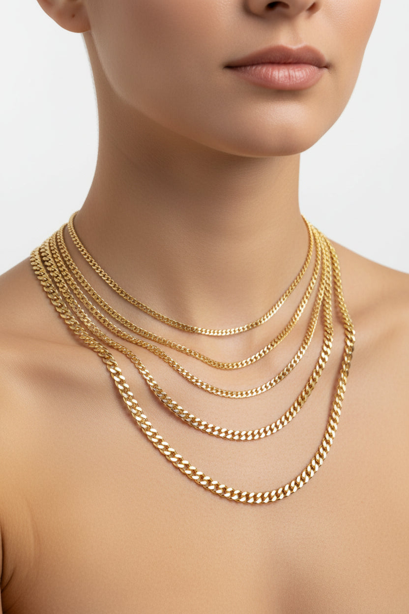 14k Miami Cuban Link Gold Chain Necklace (1.85mm - 5.35mm)