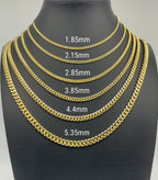 14k Miami Cuban Link Gold Chain Necklace (1.85mm - 5.35mm)