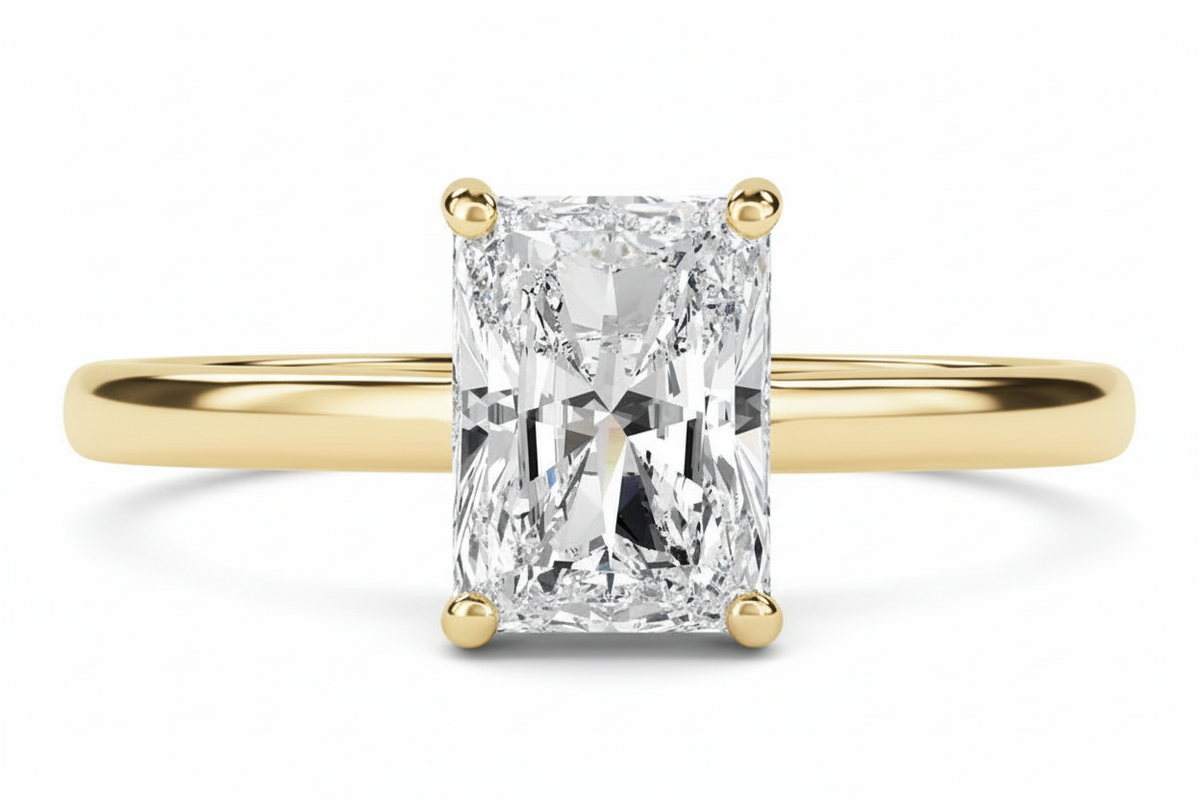 Radiant Cut Lab-Grown Diamond Solitaire Ring in 14K Gold (D/VS1, IGI Certified)